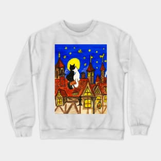 Two cats on the roof Crewneck Sweatshirt